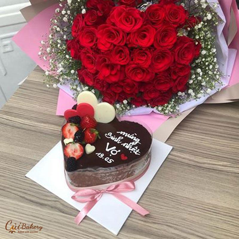 Combo bánh kem và hoa - MCB003